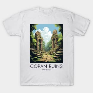 A Pop Art Travel Print of the Copán Ruins - Honduras T-Shirt